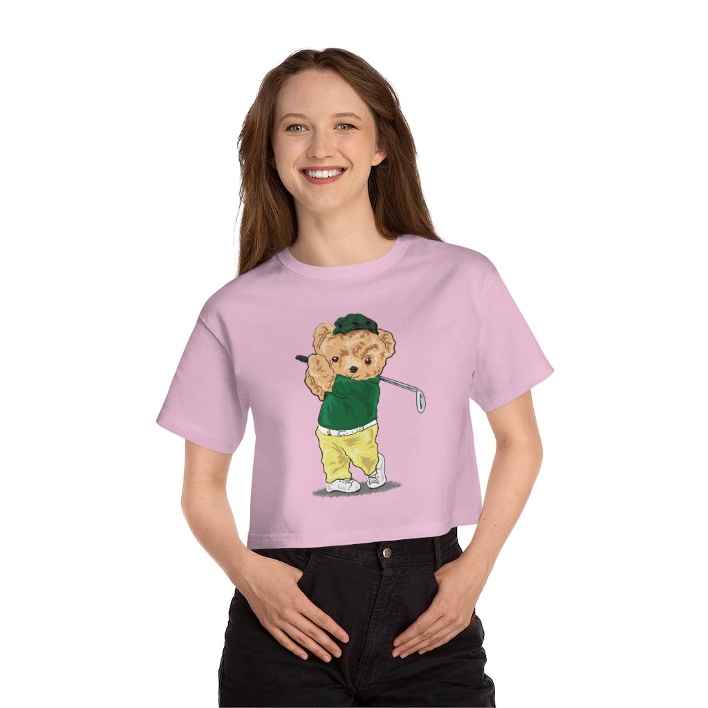 Golfer Bear Champion Women's Cropped T-Shirt
