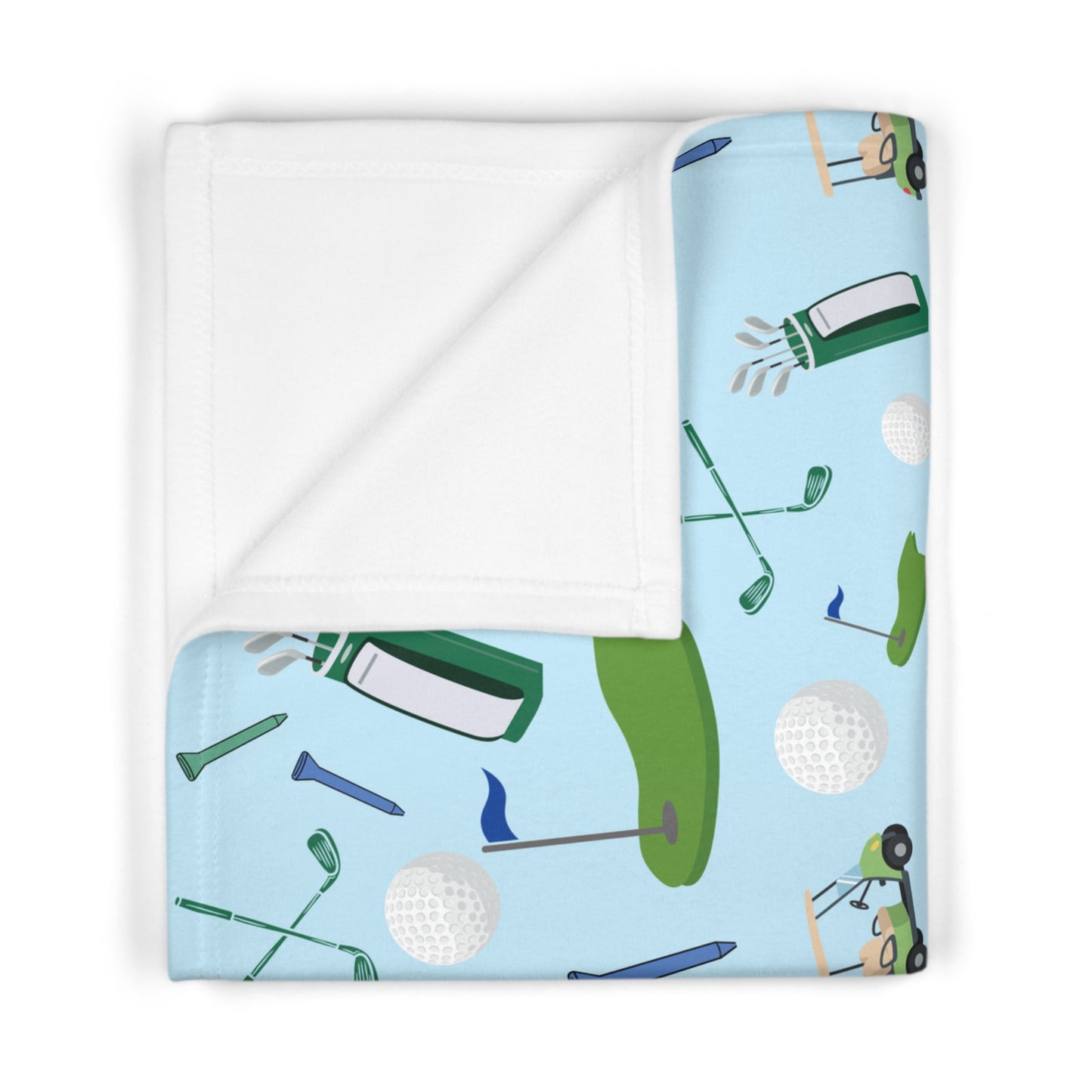 Golf Pattern Baby Blanket - Soft Fleece Golfing Nursery Throw for Little Golf Fans