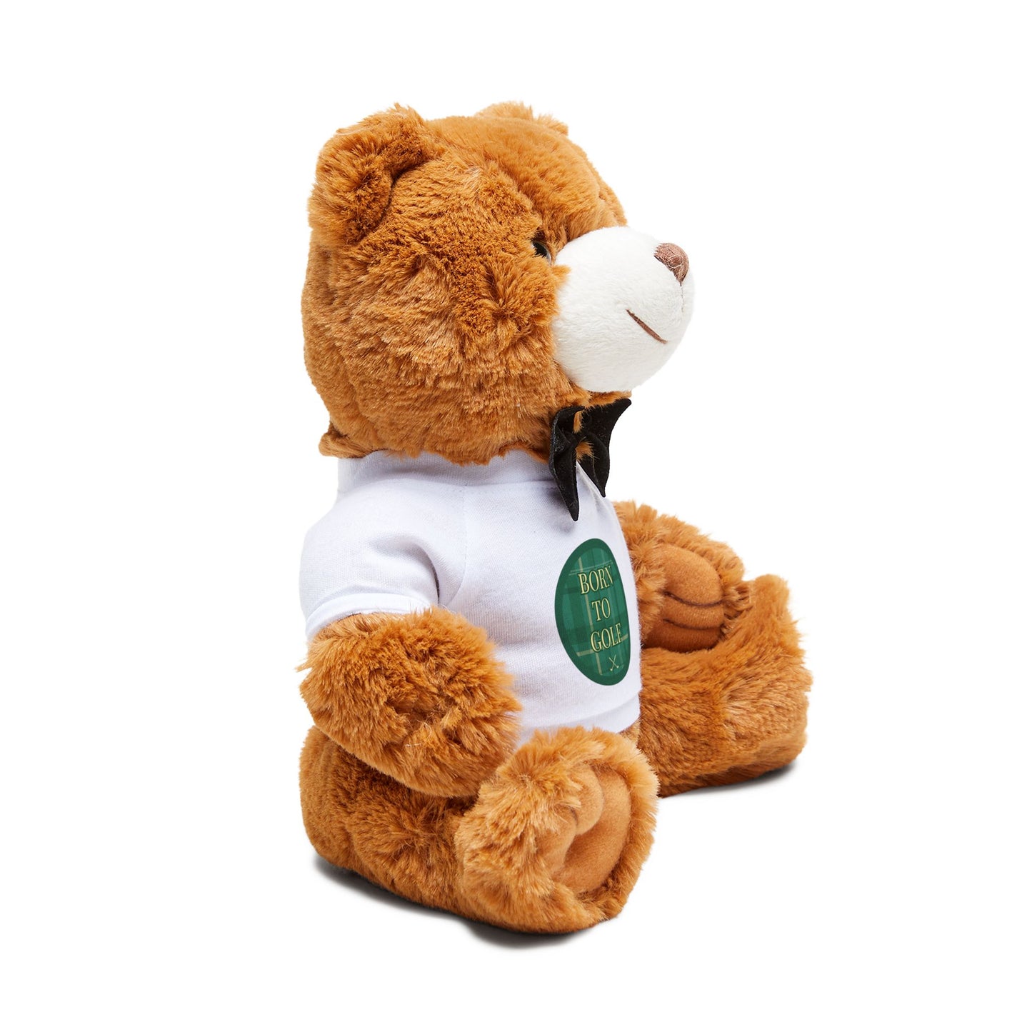 Golf Teddy Bear — Plush Bear in 'Born to Golf' T‑Shirt