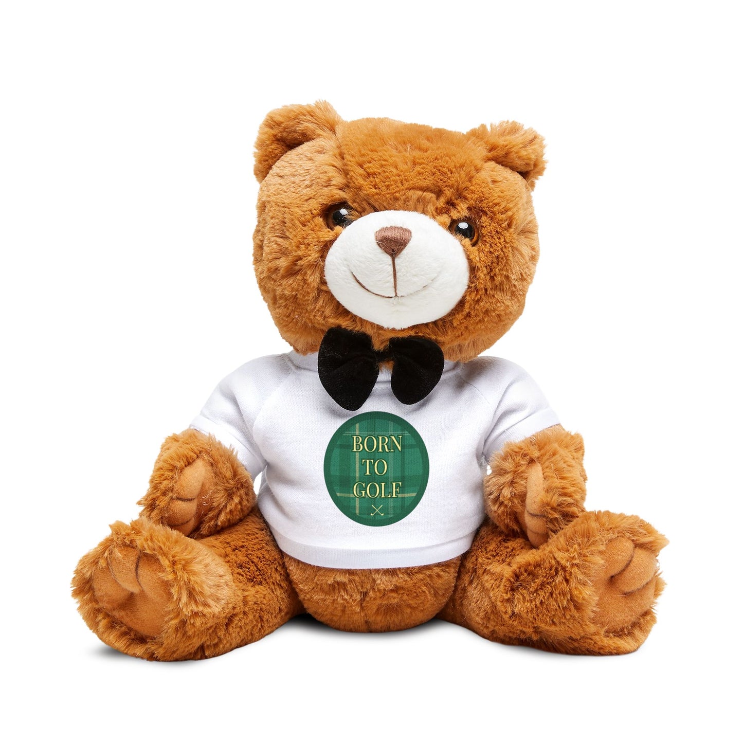 Golf Teddy Bear — Plush Bear in 'Born to Golf' T‑Shirt