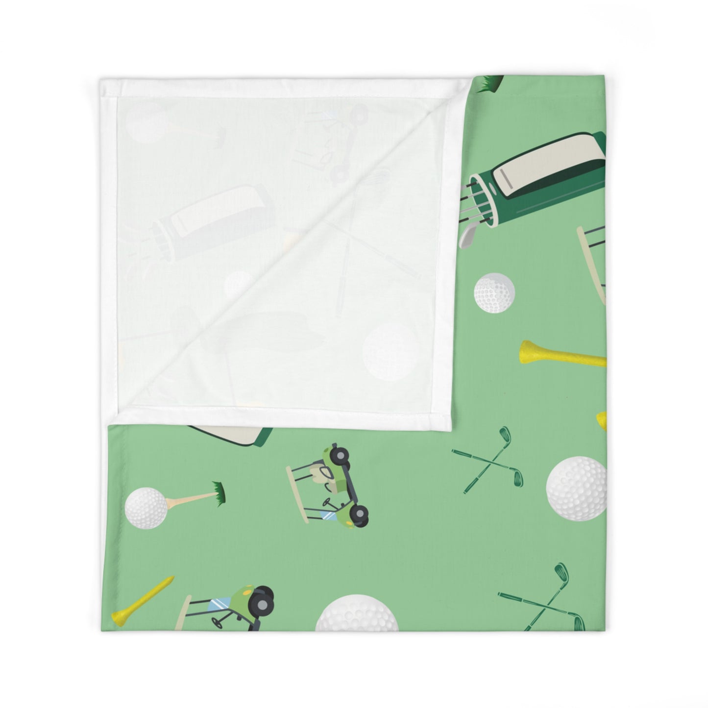 Golf Pattern Baby Swaddle Blanket — Green Golfing Nursery Swaddle