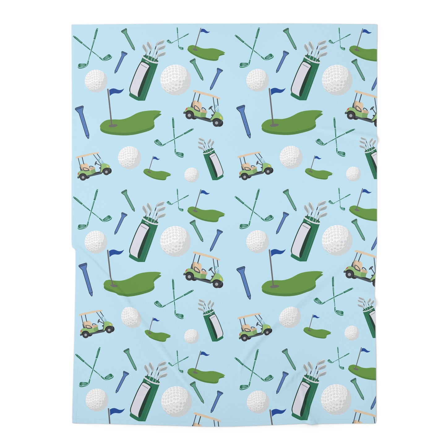 Golf Baby Swaddle Blanket — Blue Golf Course Pattern Infant Swaddle