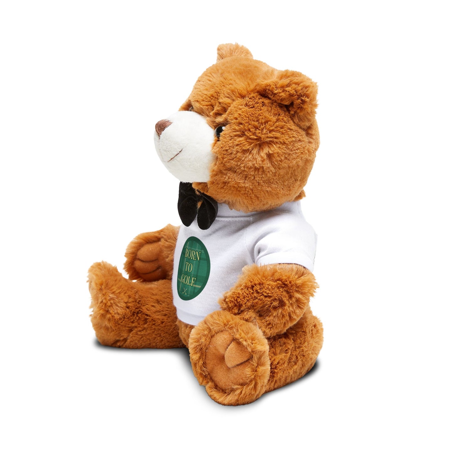 Golf Teddy Bear — Plush Bear in 'Born to Golf' T‑Shirt