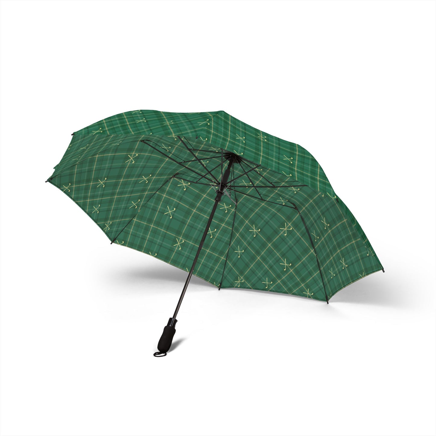 Green Golf Foldable Umbrella — Semi‑Automatic Compact Rain Umbrella