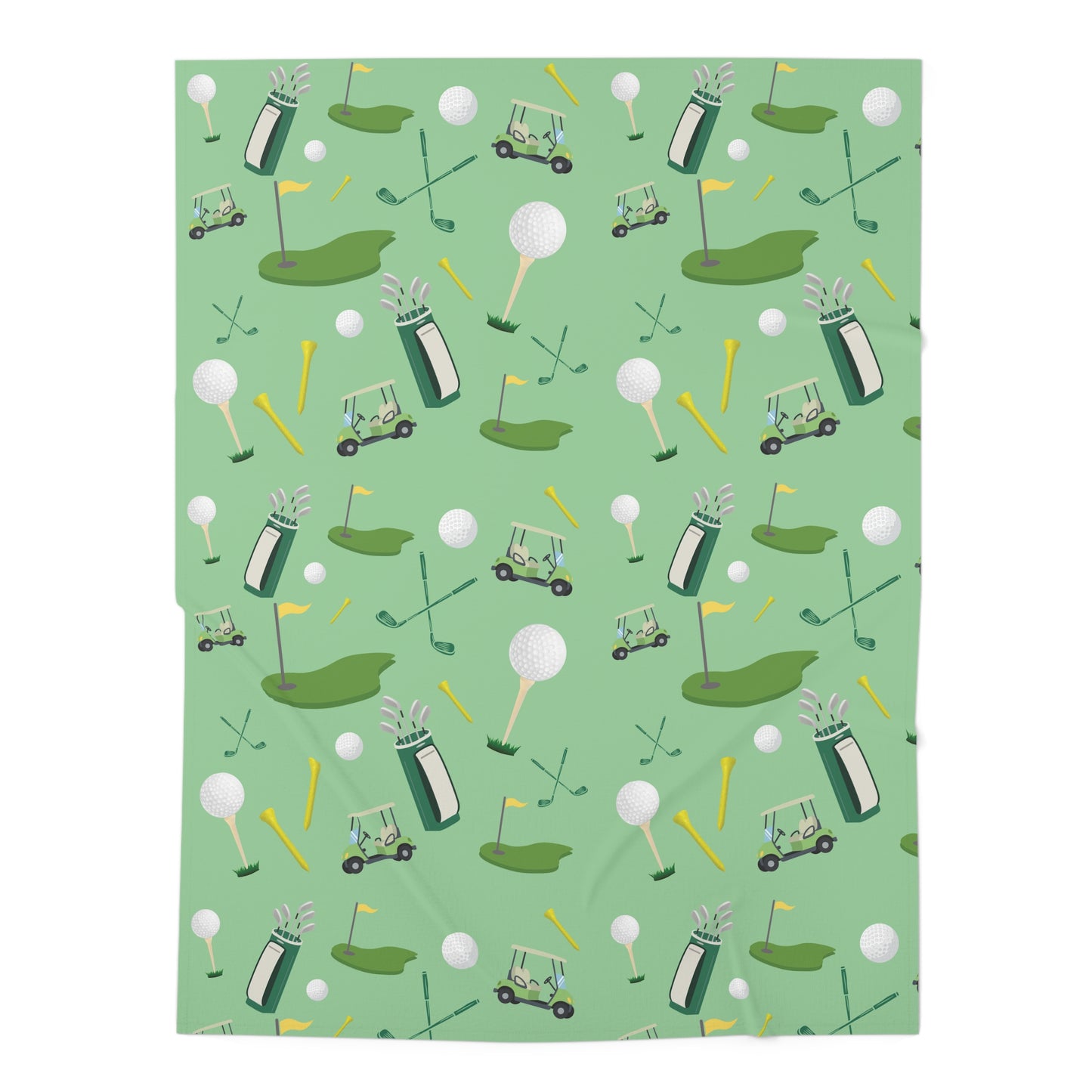 Golf Pattern Baby Swaddle Blanket — Green Golfing Nursery Swaddle