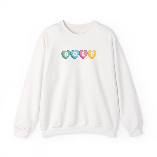 Golf Heart Crewneck Sweatshirt — Pastel Heart GOLF Design