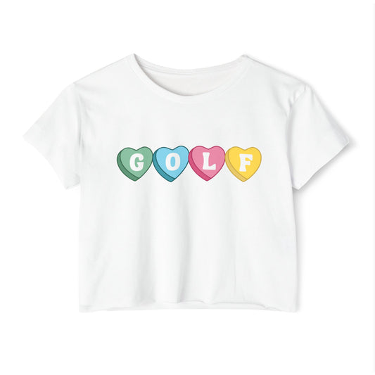 Women's Golf Hearts Crop Top