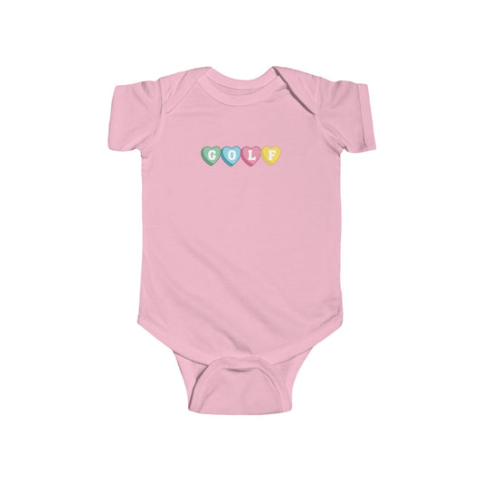 Baby Bodysuit — Pastel Candy Heart "LOVE" Infant Onesie