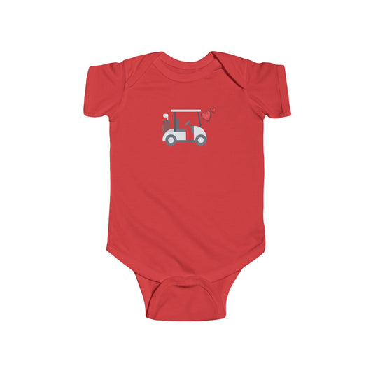 Baby Bodysuit – Cute Golf Cart with Hearts Infant Onesie