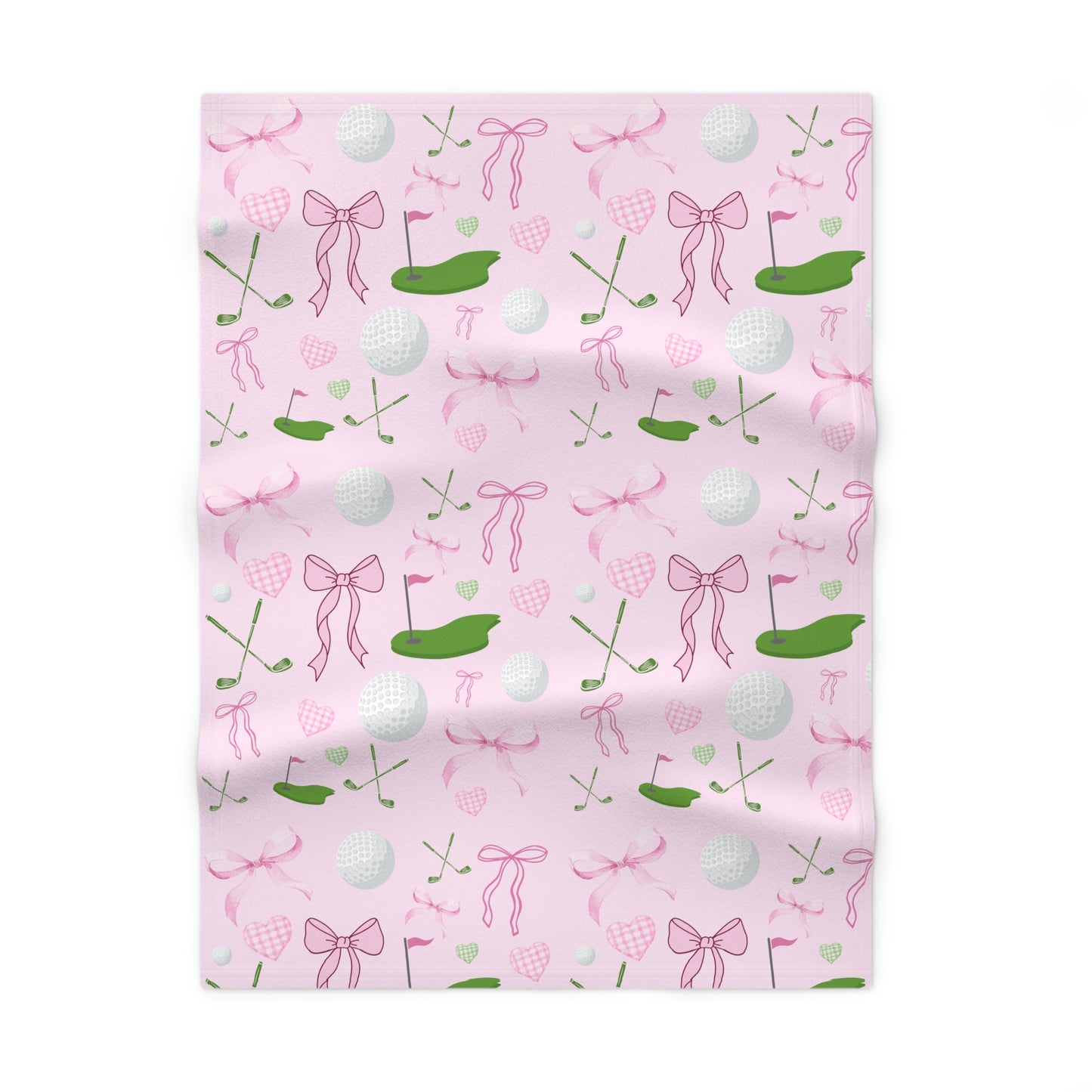 Golf Baby Blanket – Pink Golf Pattern Fleece Baby Throw for Newborns & Baby Shower Gifts