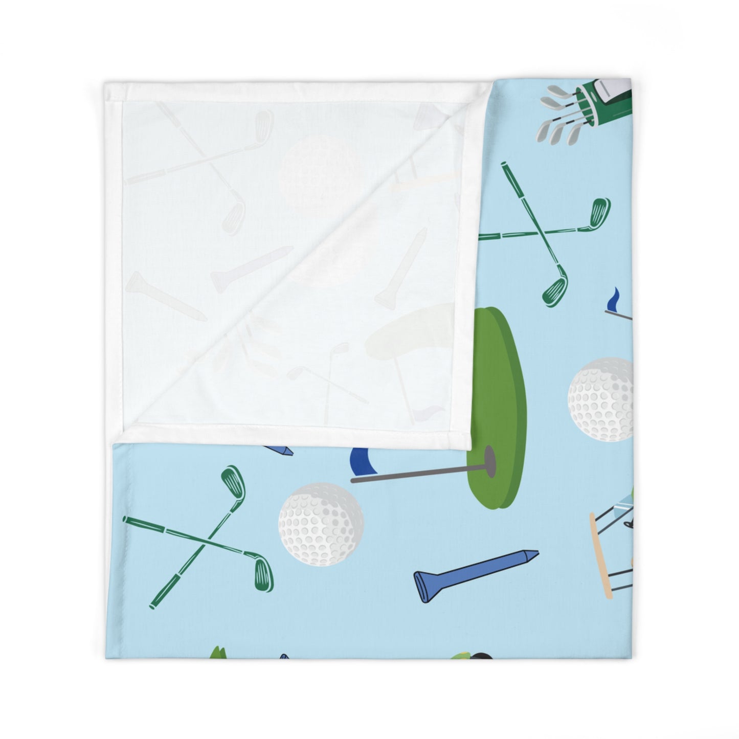 Golf Baby Swaddle Blanket — Blue Golf Course Pattern Infant Swaddle