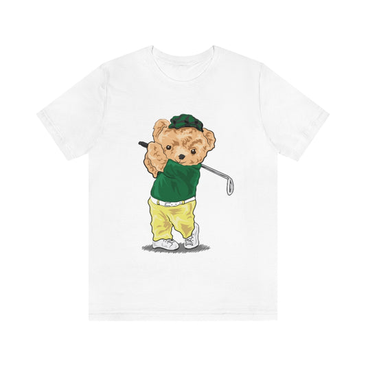 Golfer Bear Unisex Jersey Short Sleeve Tee