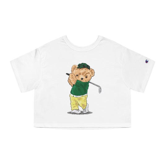 Golfer Bear Champion Women's Cropped T-Shirt
